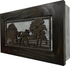 Decorative Cow Farm Wall - Mounted Secure Gun Cabinet - Gun Safe To Securely Store Your Gun & Home Self Defense Gear - Bro Dreams