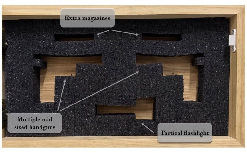 Decorative Gun Cabinet Wall - Mounted & Secure with a Cross and Exodus 22:2 - Gun safe To Securely Store Your Gun & Home Self Defense Gear - Bro Dreams