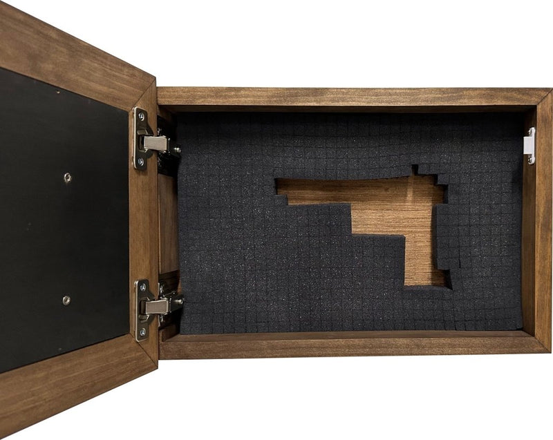 Decorative Gun Cabinet Wall - Mounted & Secure with a Cross and Exodus 22:2 - Gun safe To Securely Store Your Gun & Home Self Defense Gear - Bro Dreams