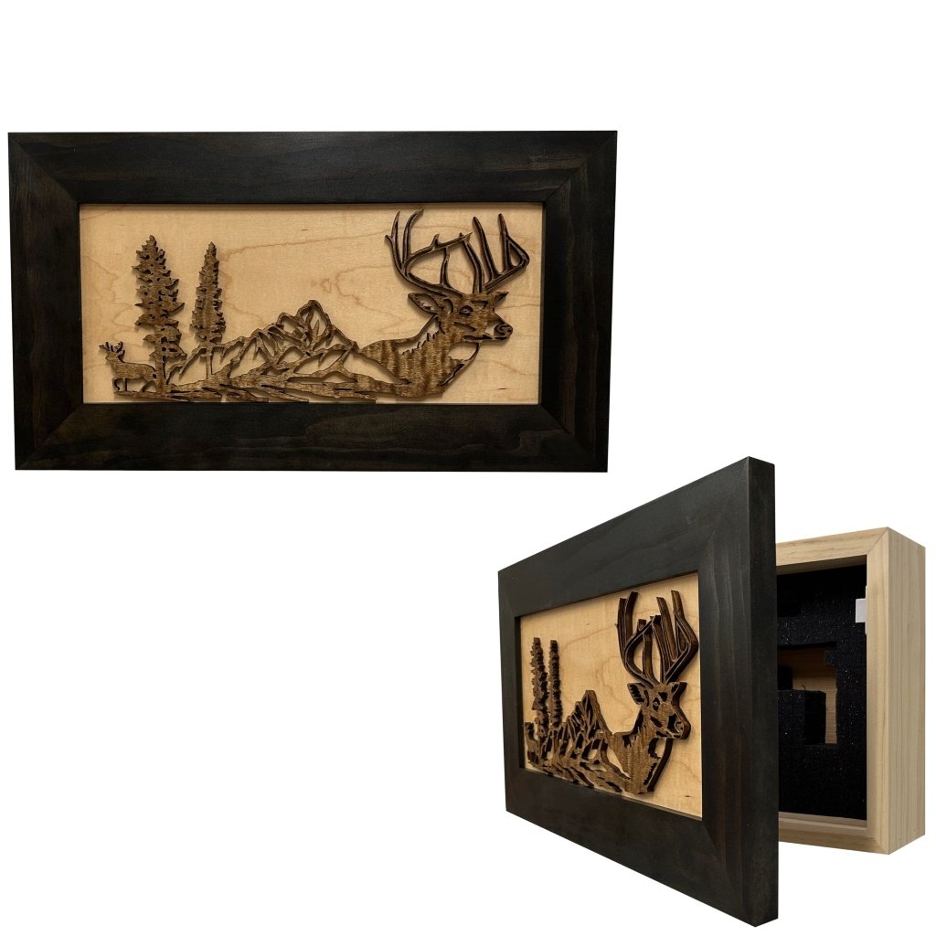 Decorative Secure Gun Cabinet with Deer Scene - Wall - Mounted Gun Safe To Securely Store Your Personal Protection - Bro Dreams