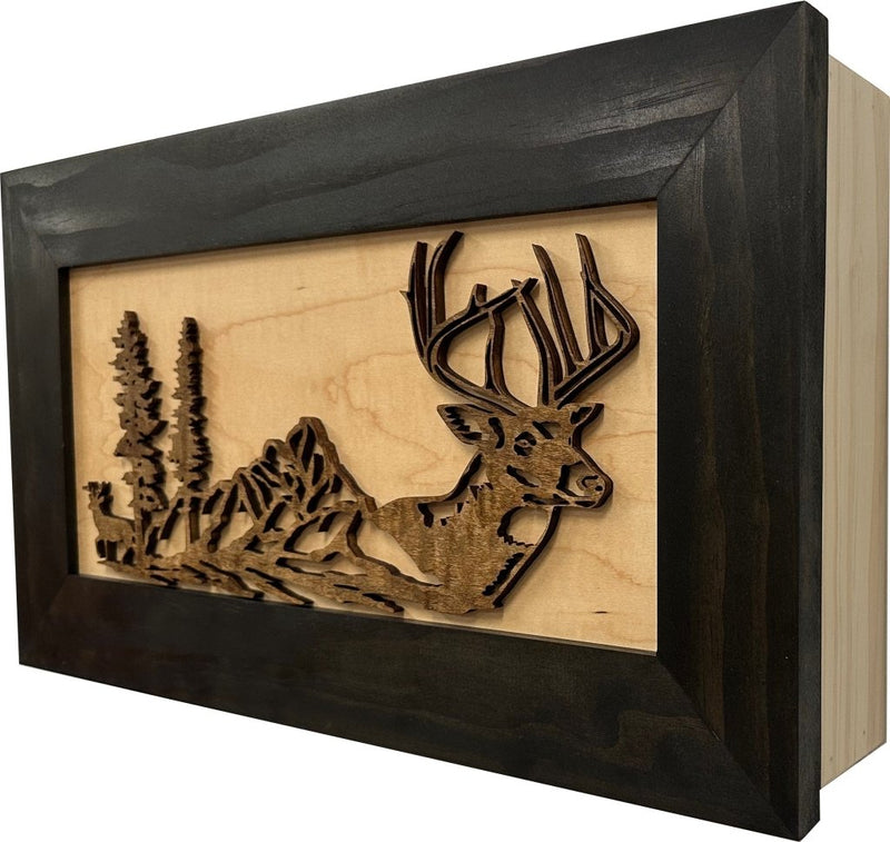 Decorative Secure Gun Cabinet with Deer Scene - Wall - Mounted Gun Safe To Securely Store Your Personal Protection - Bro Dreams