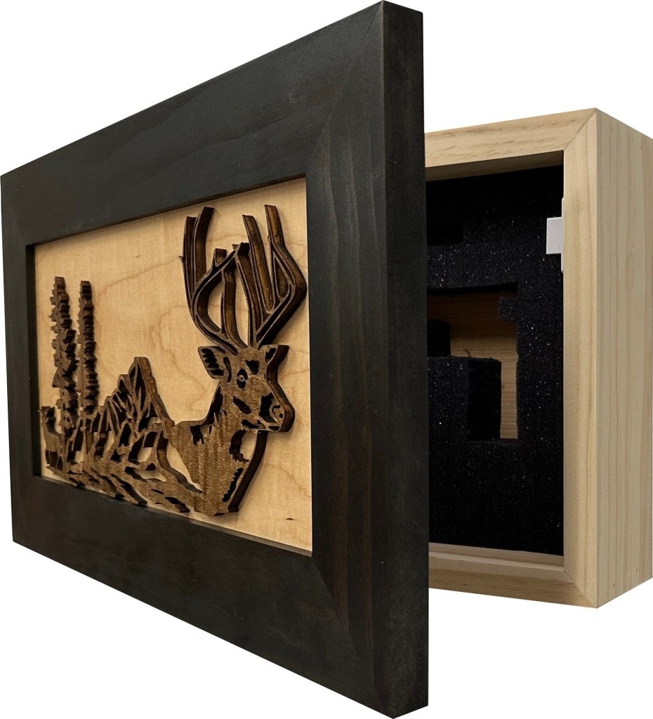 Decorative Secure Gun Cabinet with Deer Scene - Wall - Mounted Gun Safe To Securely Store Your Personal Protection - Bro Dreams