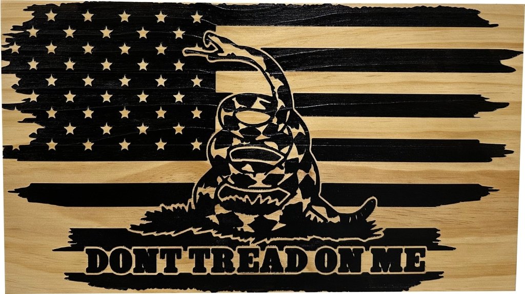 Dont Tread On Me Secure Decorative Wall - Mounted Gun Cabinet (Distressed) - Bro Dreams