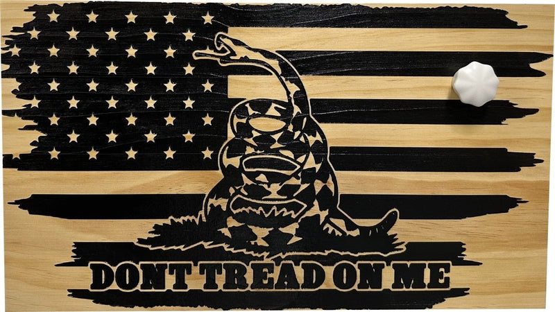 Dont Tread On Me Secure Decorative Wall - Mounted Gun Cabinet (Distressed) - Bro Dreams