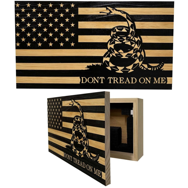 Dont Tread On Me Secure Decorative Wall - Mounted Gun Cabinet (Stripes) - Bro Dreams