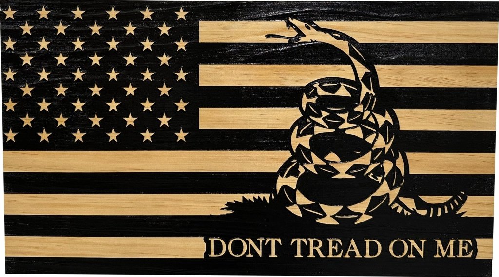 Dont Tread On Me Secure Decorative Wall - Mounted Gun Cabinet (Stripes) - Bro Dreams