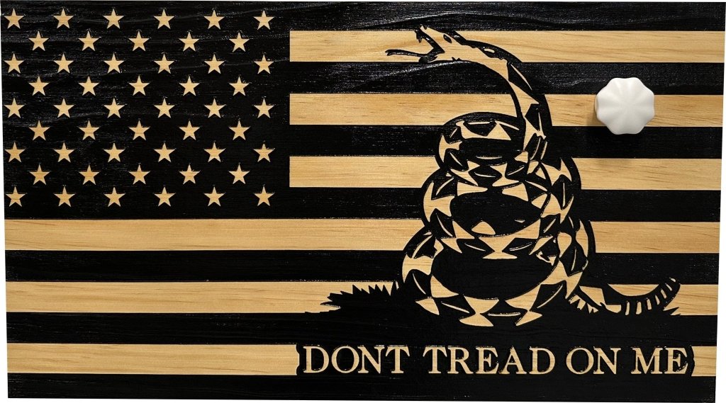 Dont Tread On Me Secure Decorative Wall - Mounted Gun Cabinet (Stripes) - Bro Dreams