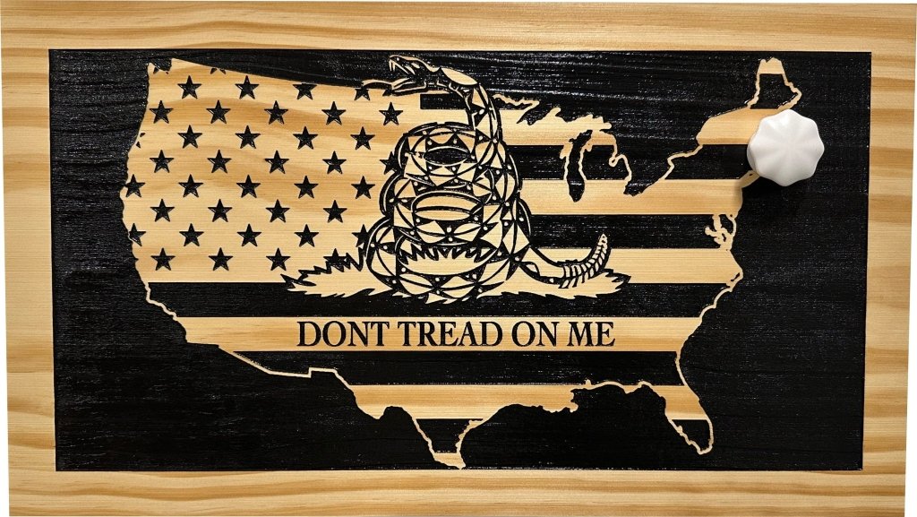 Dont Tread On Me Secure Decorative Wall - Mounted Gun Cabinet (Union) - Bro Dreams
