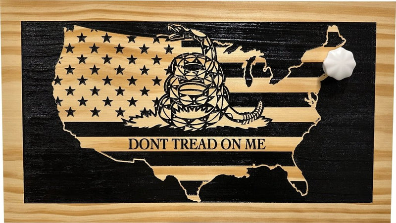 Dont Tread On Me Secure Decorative Wall - Mounted Gun Cabinet (Union) - Bro Dreams