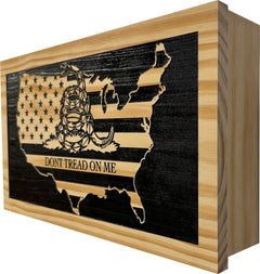 Dont Tread On Me Secure Decorative Wall - Mounted Gun Cabinet (Union) - Bro Dreams