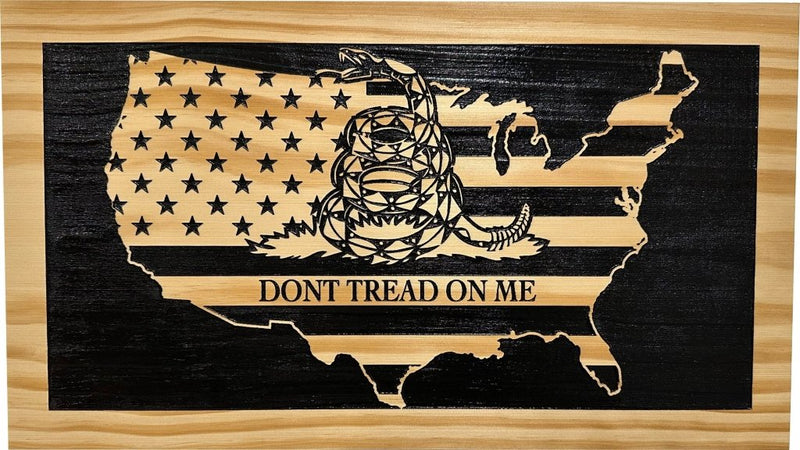 Dont Tread On Me Secure Decorative Wall - Mounted Gun Cabinet (Union) - Bro Dreams