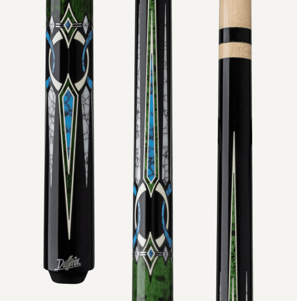 Dufferin Green Stain Curly & Blue Recon Wrapless Cue - Bro Dreams