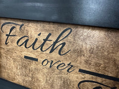 Faith Over Fear Decorative Wall - Mounted Secure Gun Cabinet - Bro Dreams