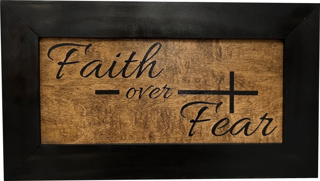 Faith Over Fear Decorative Wall - Mounted Secure Gun Cabinet - Bro Dreams