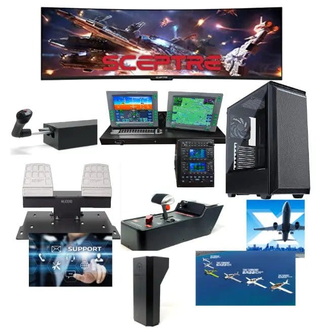 GTR Simulator Flight Simulator Package - Non Certified Avidyne Dual GNS430s with DFC90 / Professional RSG Cirrus Console - Full System Package