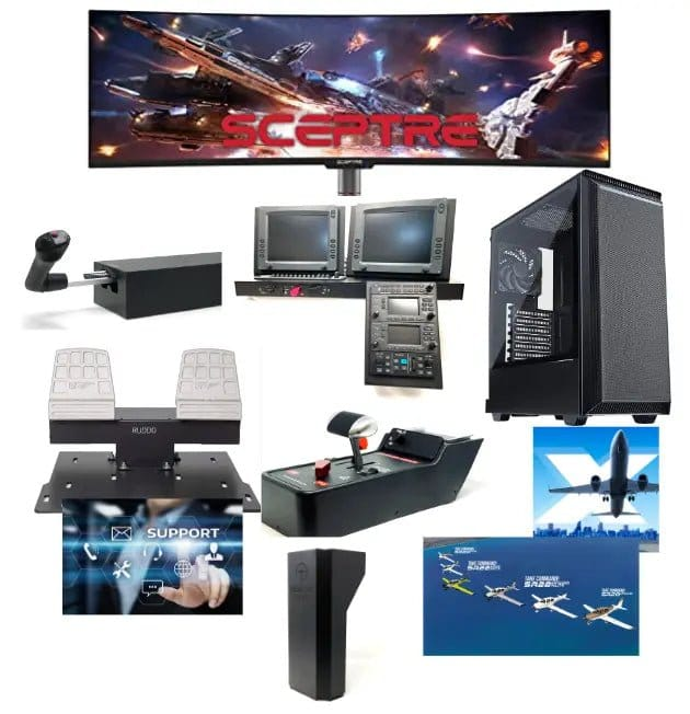 GTR Simulator Flight Simulator Package - Non Certified Avidyne Dual GNS430s with GFC500 / Professional RSG Cirrus Console - Full System Package