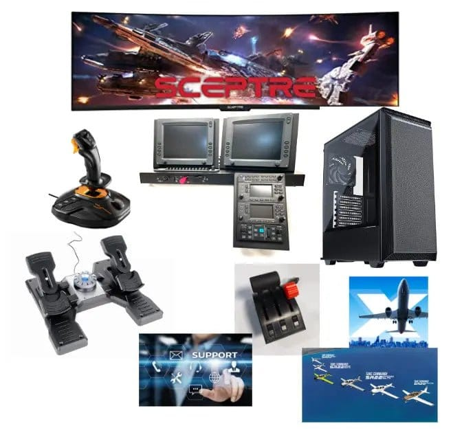 GTR Simulator Flight Simulator Package - Non Certified Avidyne Dual GNS430s with GFC500 / Standard RSG Cirrus Console - Full System Package