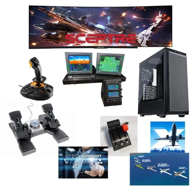 GTR Simulator Flight Simulator Package - Non Certified Avidyne Dual GTN650s with DFC90 / Standard RSG Cirrus Console - Full System Package