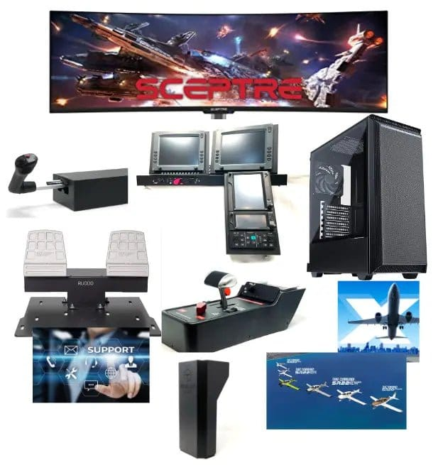 GTR Simulator Flight Simulator Package - Non Certified Avidyne GTN750 and GT650 with GFC500 / Professional RSG Cirrus Console - Full System Package