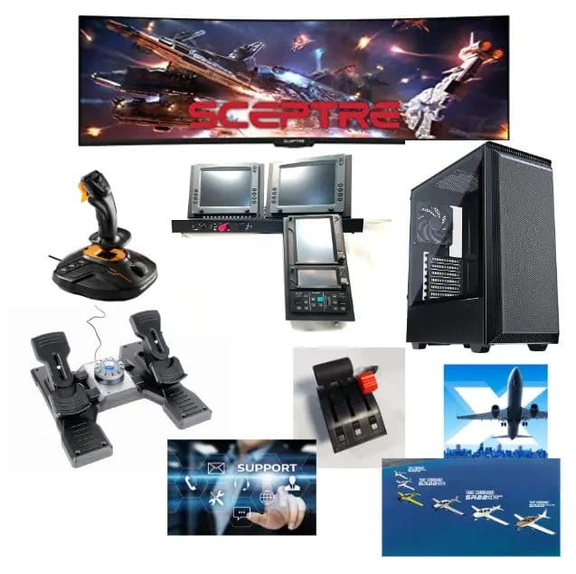 GTR Simulator Flight Simulator Package - Non Certified Avidyne GTN750 and GT650 with GFC500 / Standard RSG Cirrus Console - Full System Package
