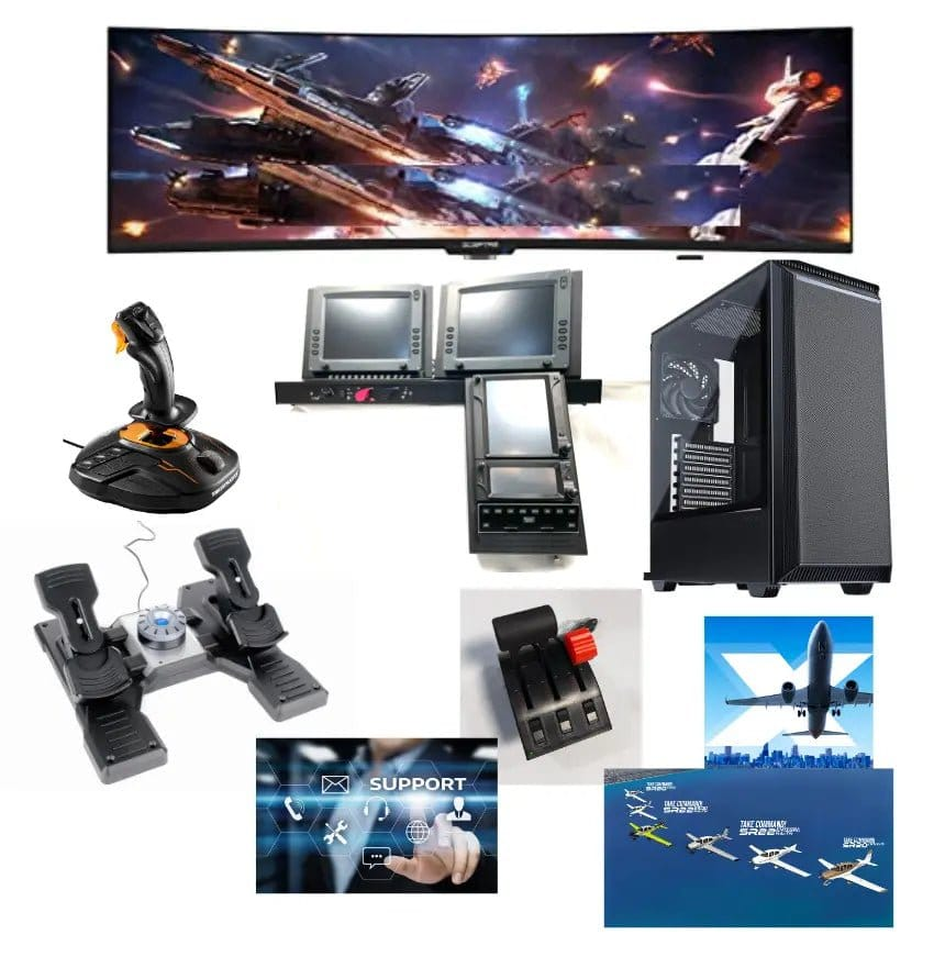 GTR Simulator Flight Simulator Package - Non Certified Avidyne GTN750 and GTN650 with DFC90 / Standard RSG Cirrus Console - Full System Package