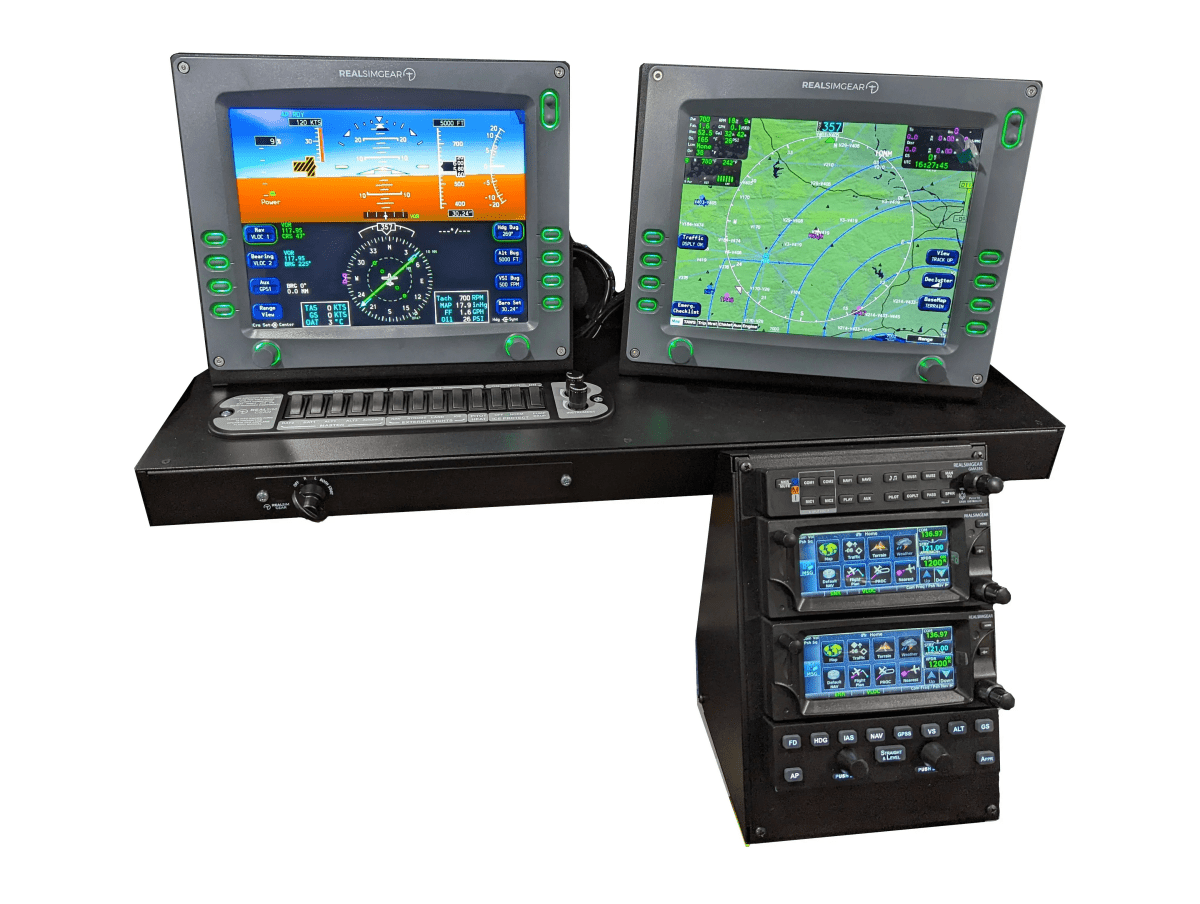 GTR Simulator Flight Simulator Package - Non Certified Entegra Dual GTN650+DFC90 / Other Throttle RSG Cirrus Desktop Console