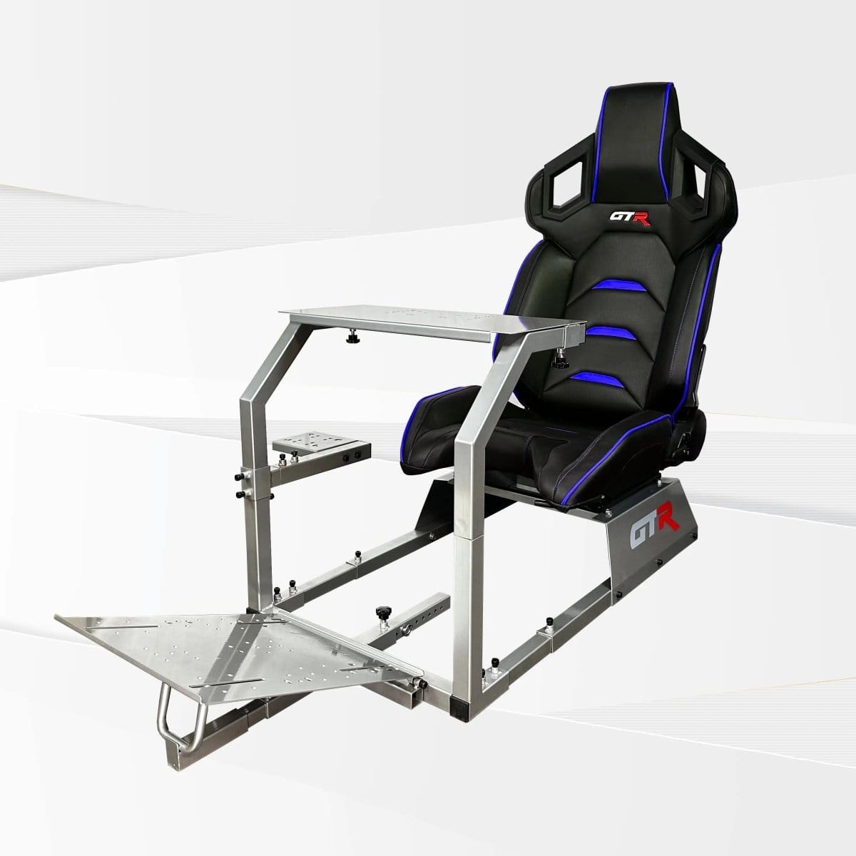 GTR Simulator Racing Simulator Cockpit Diamond Silver / Pista Black/Blue GTA™ Model Racing Simulator