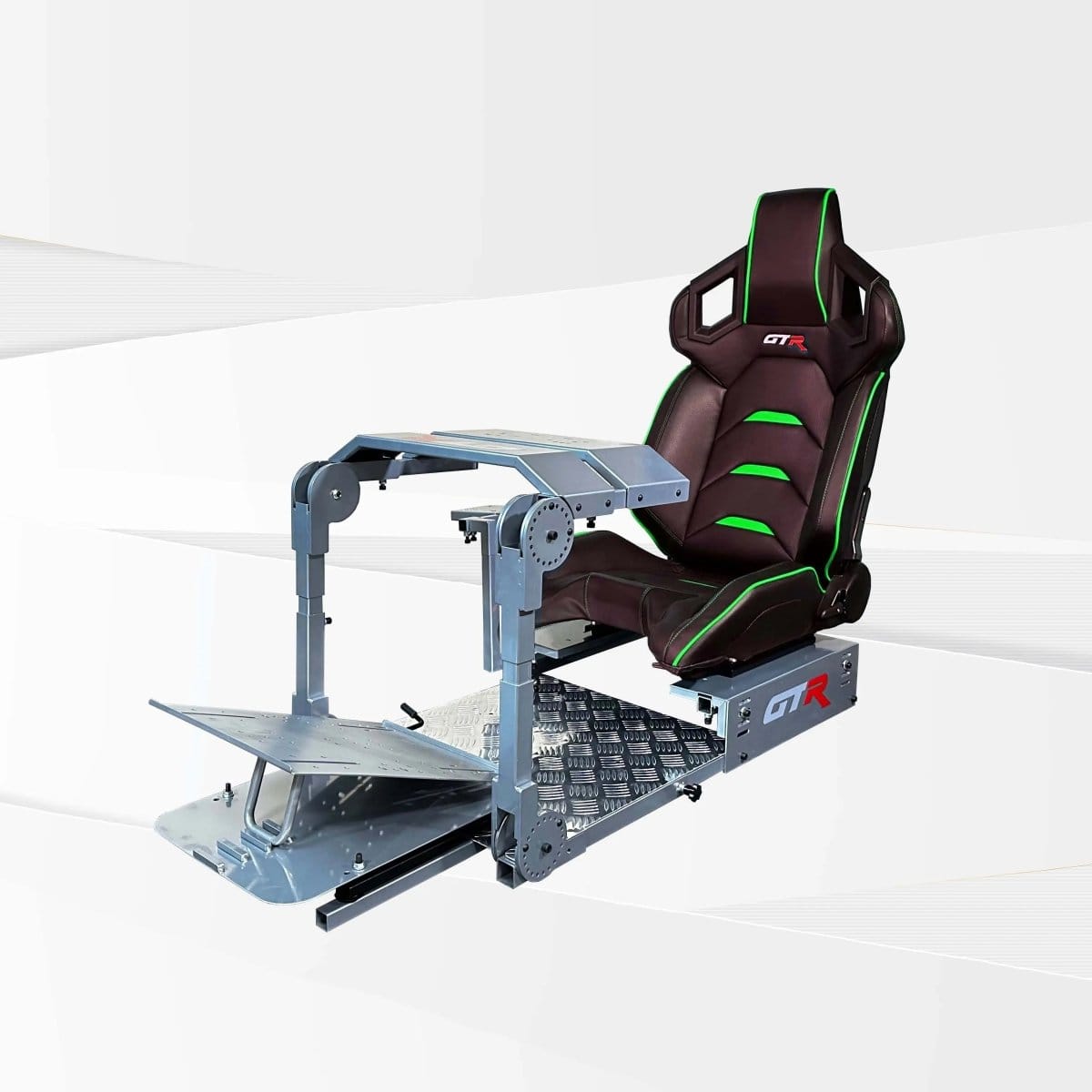 GTR Simulator Racing Simulator Cockpit Diamond Silver / Pista Black/Green GTA™ Pro Model Racing Simulator