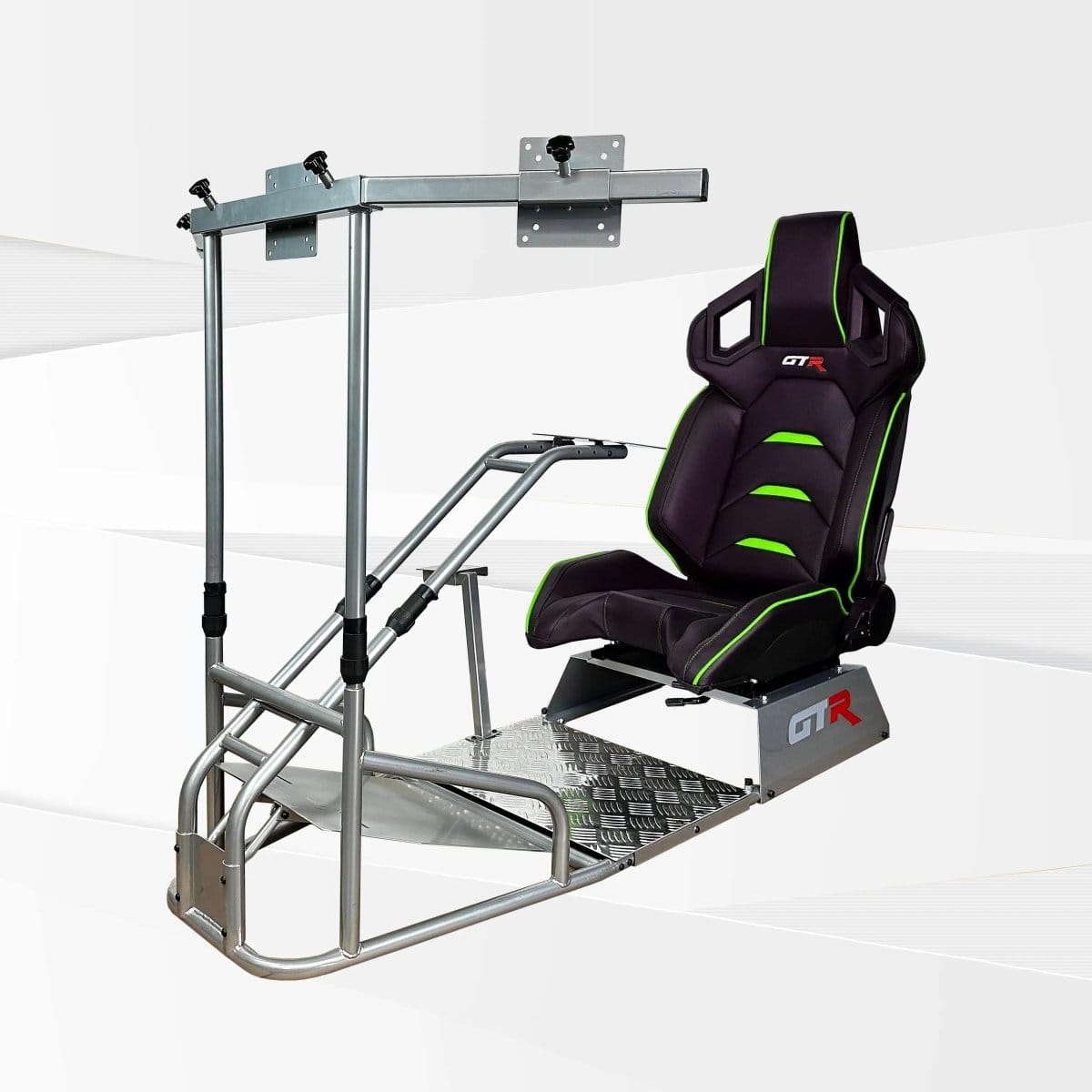 GTR Simulator Racing Simulator Cockpit Diamond Silver / Pista Black/Green GTS-F Model Racing Simulator