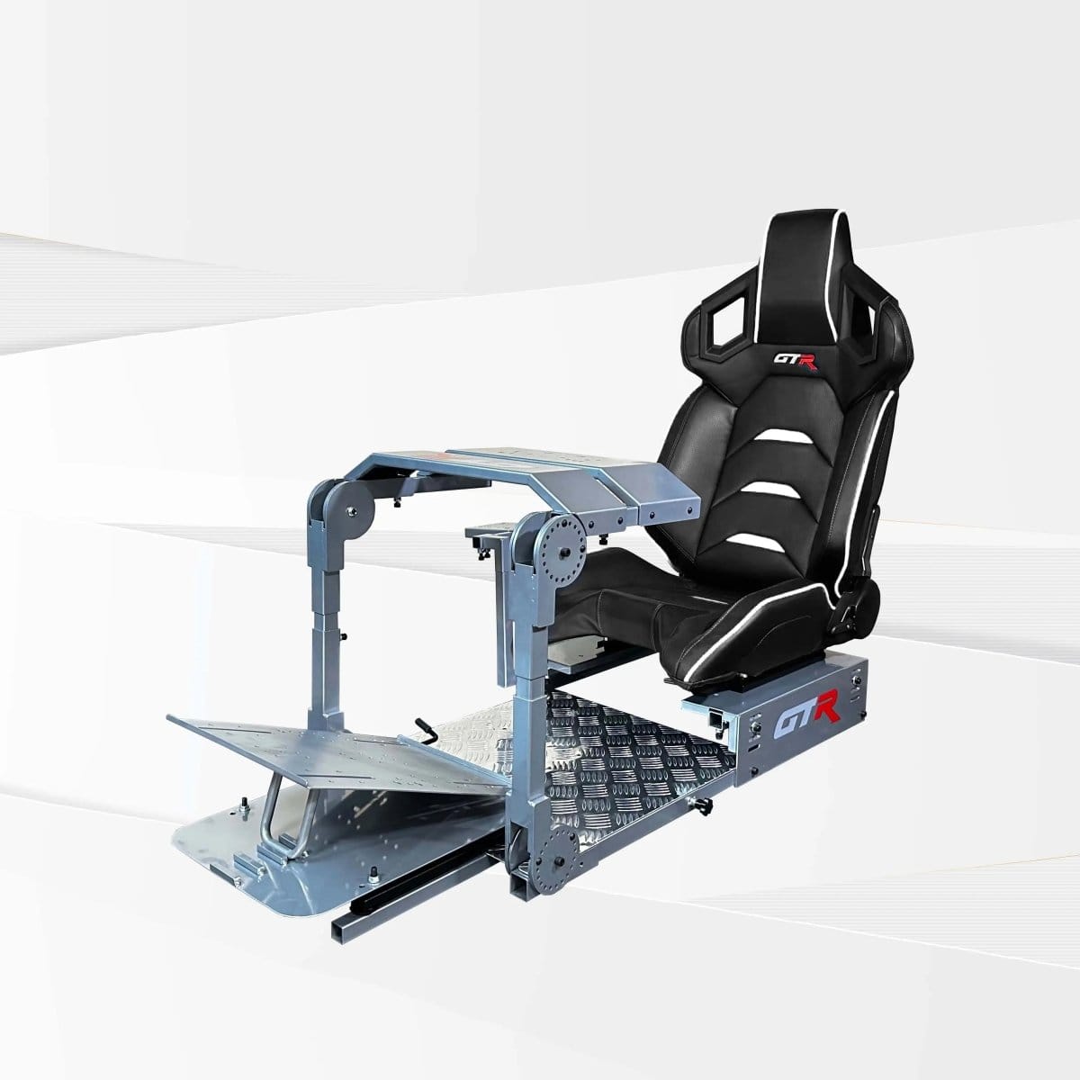 GTR Simulator Racing Simulator Cockpit Diamond Silver / Pista Black/White GTA™ Pro Model Racing Simulator