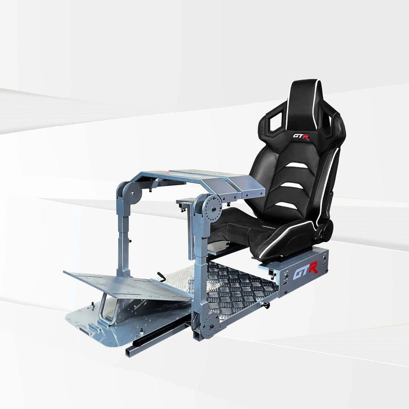 GTR Simulator Racing Simulator Cockpit Diamond Silver / Pista Black/White GTA™ Pro Model Racing Simulator
