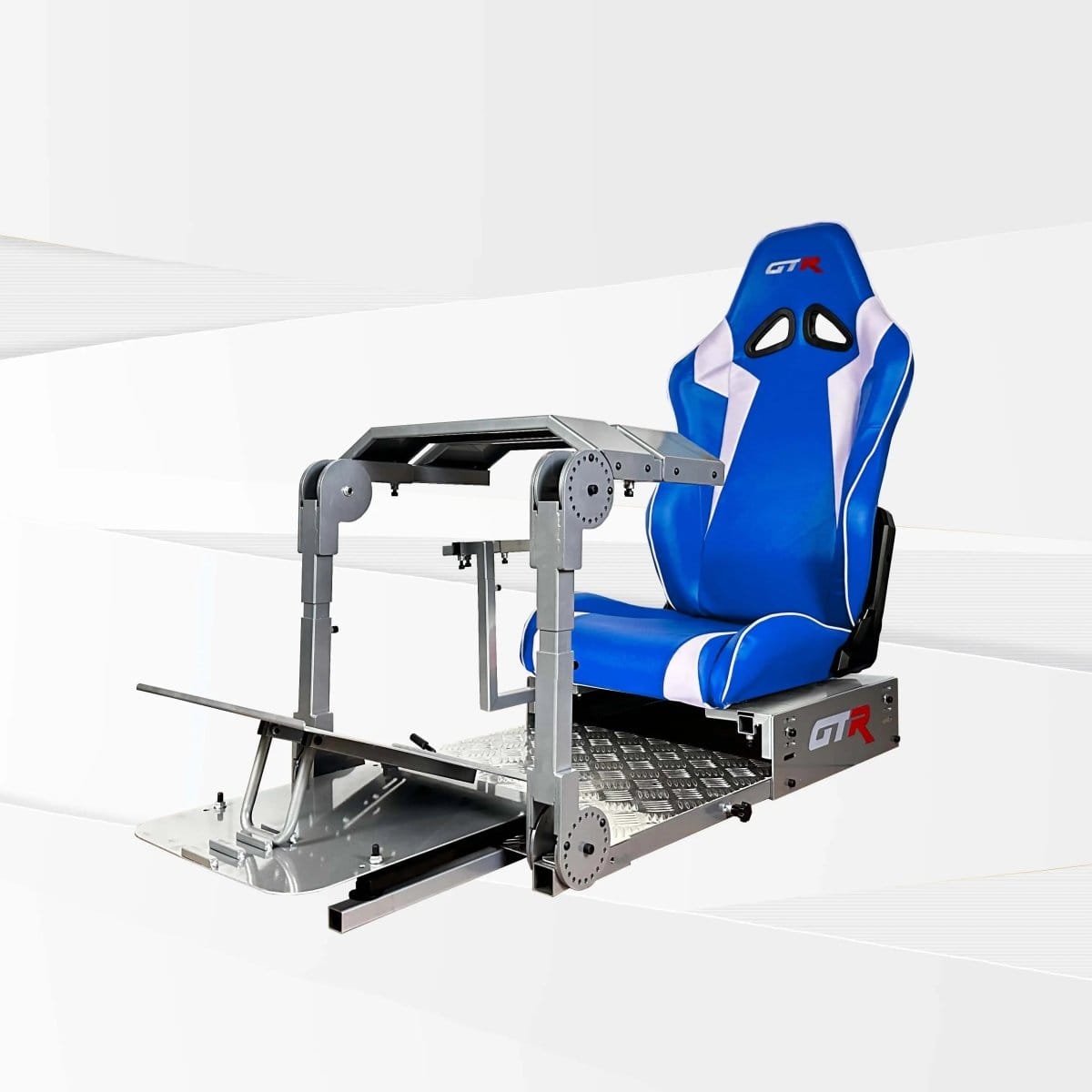 GTR Simulator Racing Simulator Cockpit Diamond Silver / Speciale Blue/White GTA™ Pro Model Racing Simulator