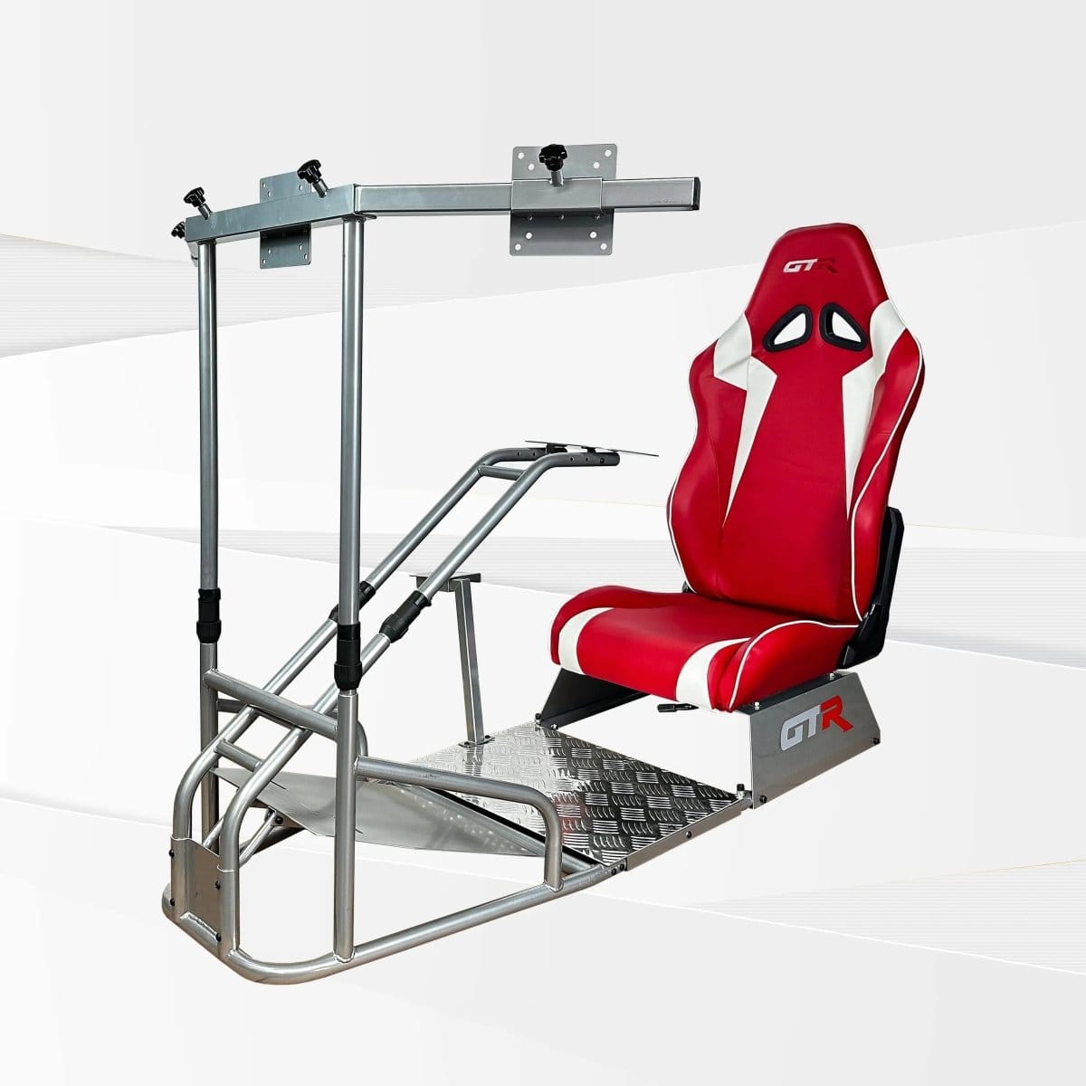 GTR Simulator Racing Simulator Cockpit Diamond Silver / Speciale Red/White GTS-F Model Racing Simulator