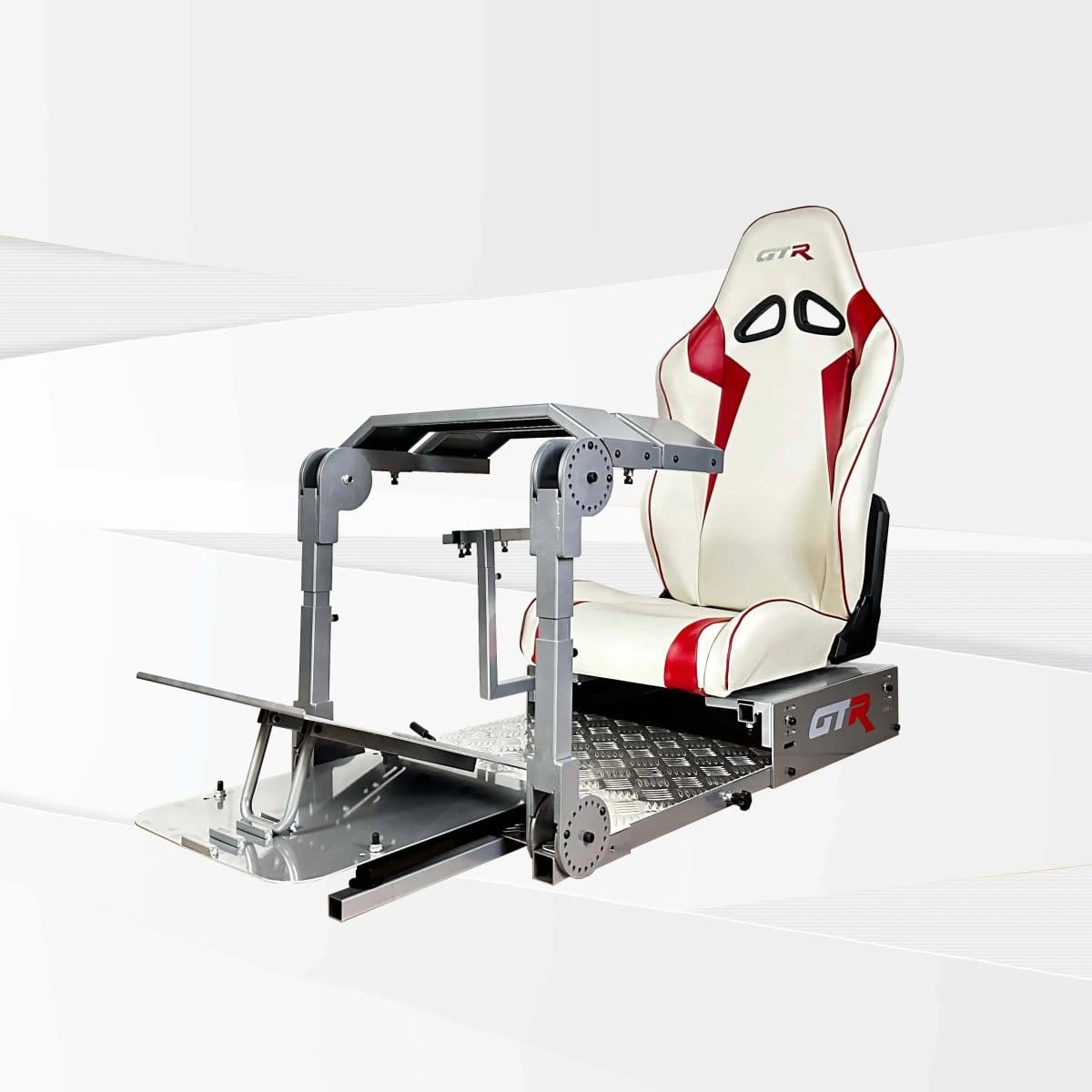 GTR Simulator Racing Simulator Cockpit Diamond Silver / Speciale White/Red GTA™ Pro Model Racing Simulator