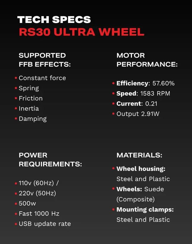 GTR Simulator Wheel Bundle RS30 Ultra Force Feedback Wheel