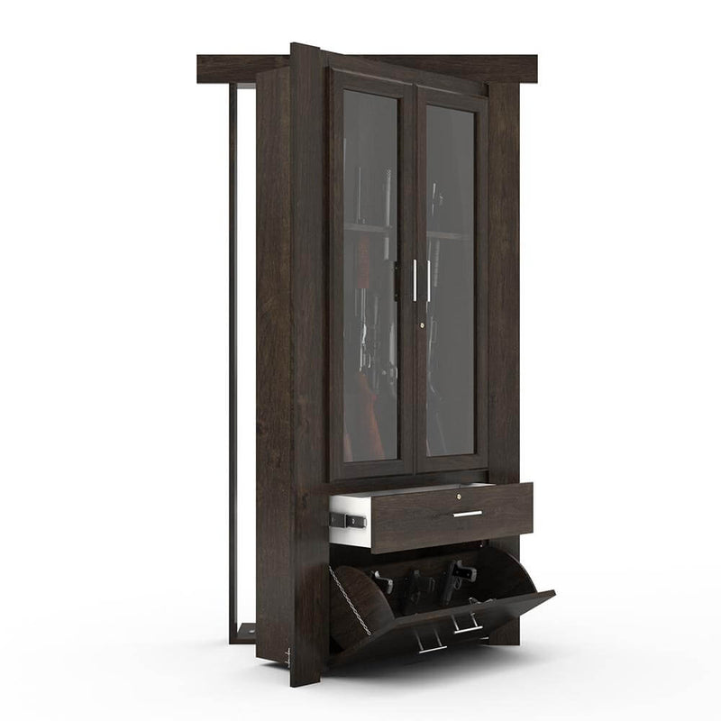 Hidden Flush Mount Knotty Alder Gun Cabinet Door - Bro Dreams