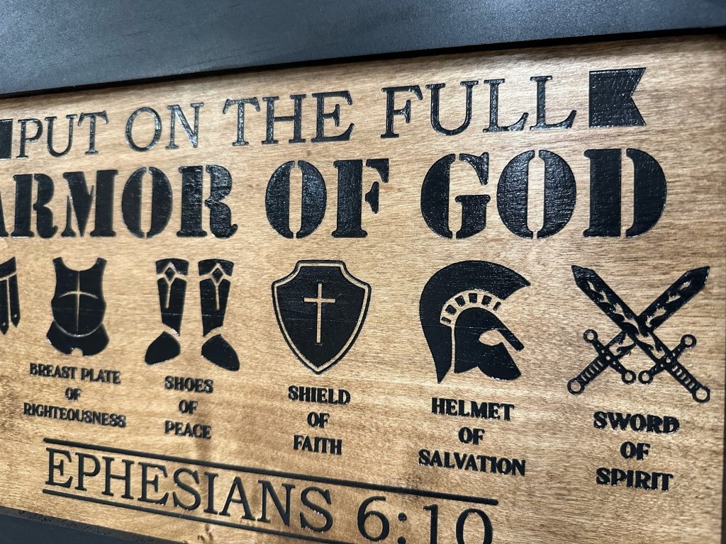 Hidden Gun Cabinet Put On The Full Armor Of God, Secure Concealed Ephesians 6:10 Gun Safe by Bellewood Designs - Bro Dreams
