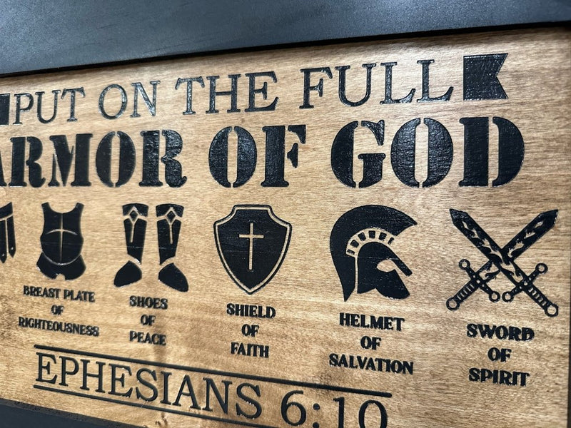 Hidden Gun Cabinet Put On The Full Armor Of God, Secure Concealed Ephesians 6:10 Gun Safe by Bellewood Designs - Bro Dreams