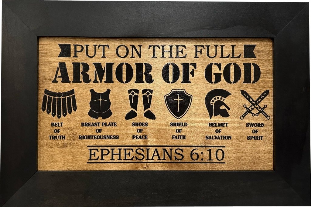 Hidden Gun Cabinet Put On The Full Armor Of God, Secure Concealed Ephesians 6:10 Gun Safe by Bellewood Designs - Bro Dreams