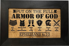 Hidden Gun Cabinet Put On The Full Armor Of God, Secure Concealed Ephesians 6:10 Gun Safe by Bellewood Designs - Bro Dreams