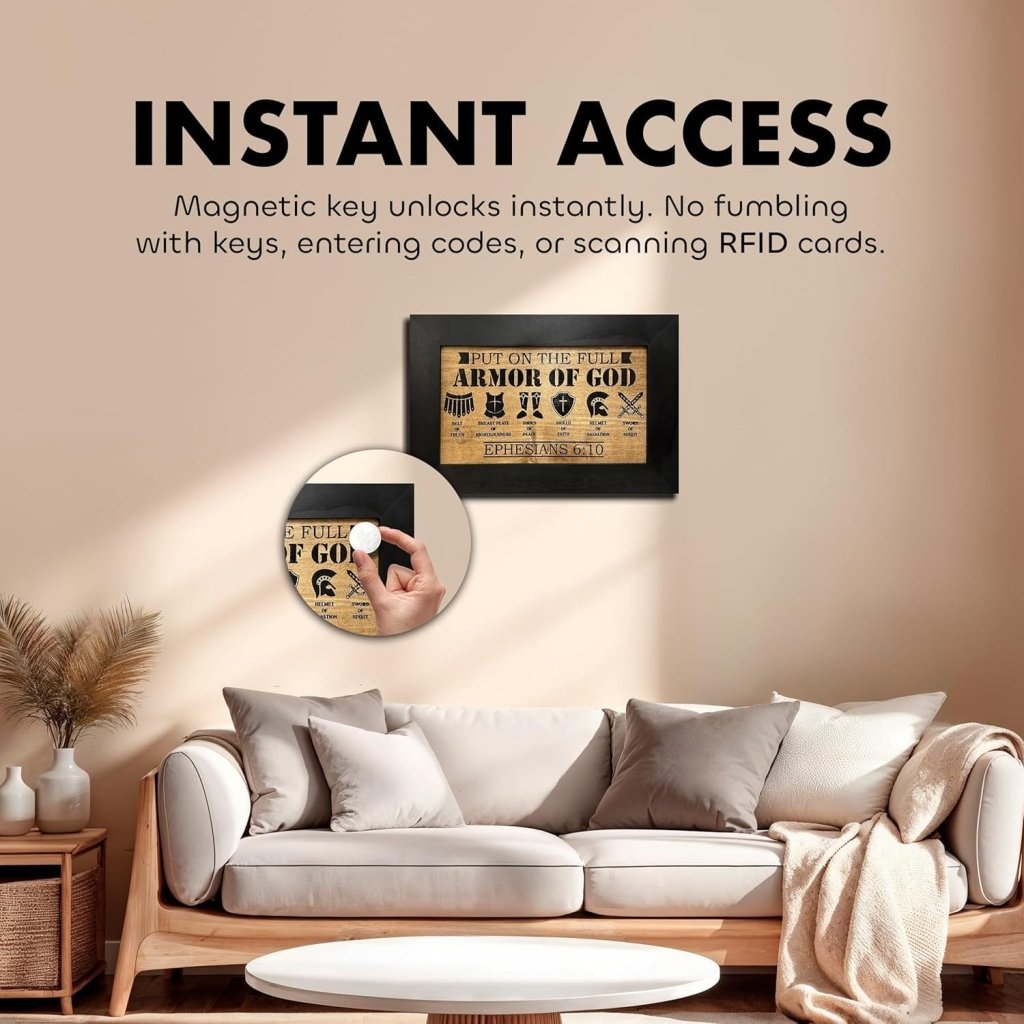 Hidden Gun Cabinet Put On The Full Armor Of God, Secure Concealed Ephesians 6:10 Gun Safe by Bellewood Designs - Bro Dreams