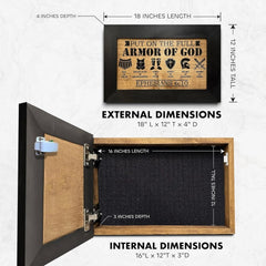 Hidden Gun Cabinet Put On The Full Armor Of God, Secure Concealed Ephesians 6:10 Gun Safe by Bellewood Designs - Bro Dreams