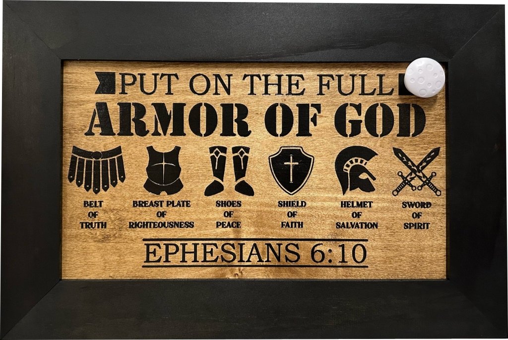 Hidden Gun Cabinet Put On The Full Armor Of God, Secure Concealed Ephesians 6:10 Gun Safe by Bellewood Designs - Bro Dreams