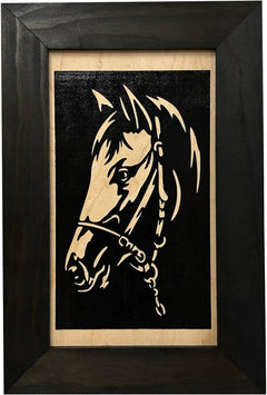 Hidden Gun Safe Black Horse Wall Art Decoration - Secure Gun Cabinet by Bellewood Designs - Bro Dreams