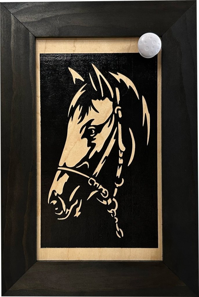 Hidden Gun Safe Black Horse Wall Art Decoration - Secure Gun Cabinet by Bellewood Designs - Bro Dreams