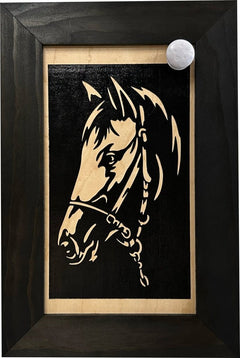 Hidden Gun Safe Black Horse Wall Art Decoration - Secure Gun Cabinet by Bellewood Designs - Bro Dreams