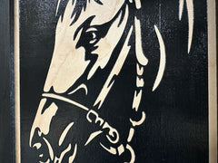 Hidden Gun Safe Black Horse Wall Art Decoration - Secure Gun Cabinet by Bellewood Designs - Bro Dreams