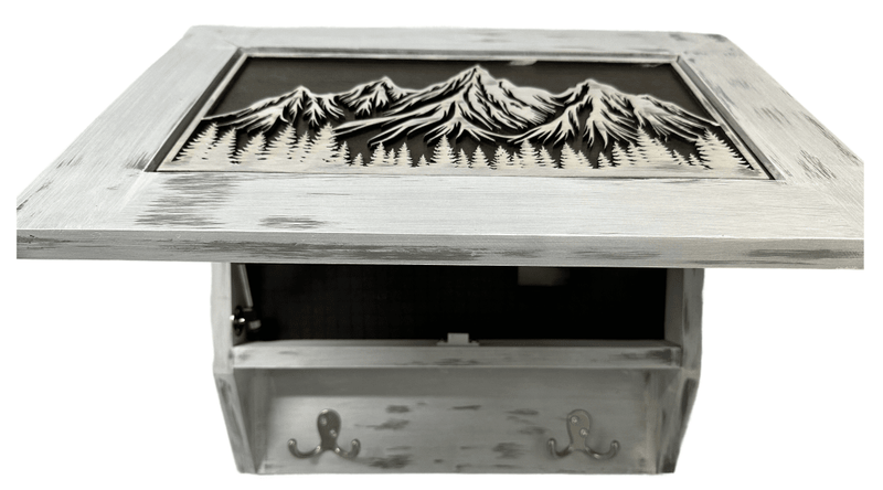 Hidden Gun Safe Coat Rack Snow Mountain Wall Decoration Concealed Shelf Firearm Cabinet - Bro Dreams