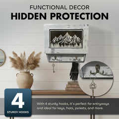 Hidden Gun Safe Coat Rack Snow Mountain Wall Decoration Concealed Shelf Firearm Cabinet - Bro Dreams