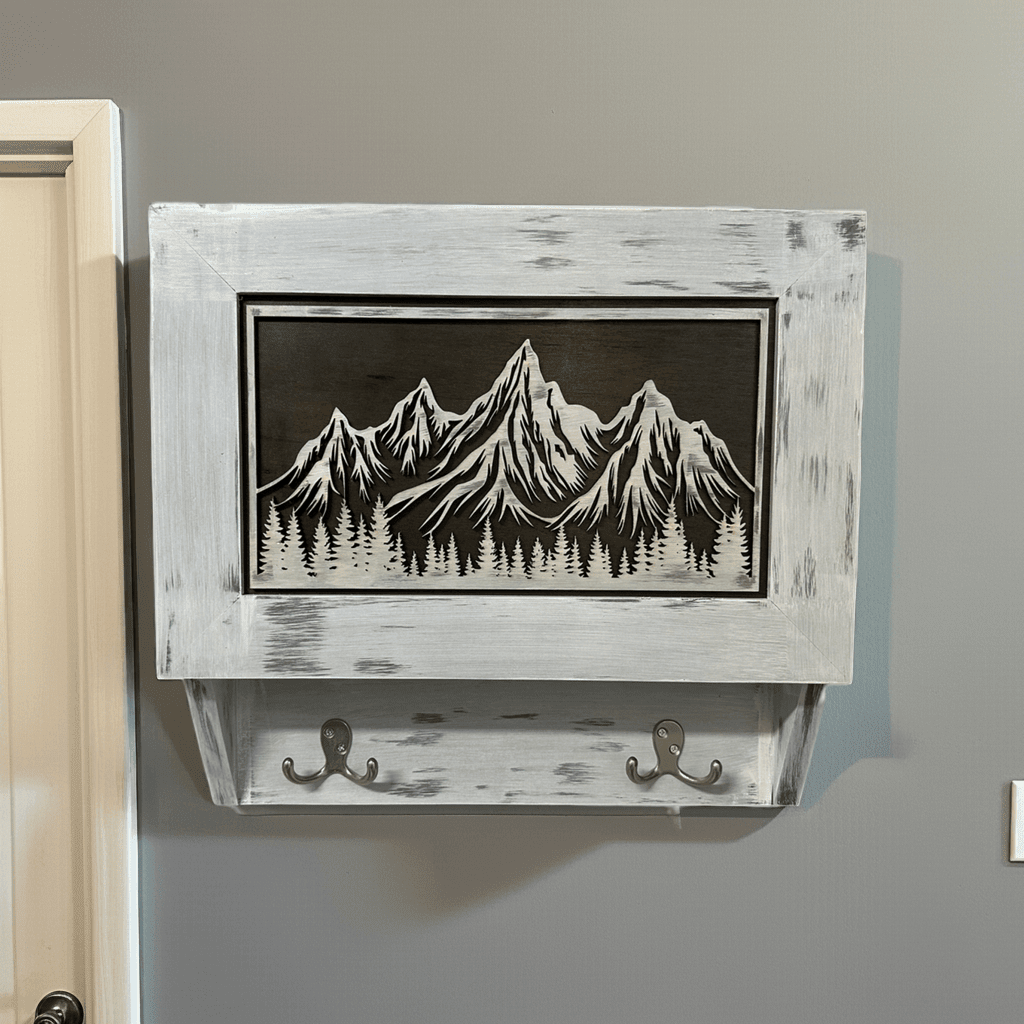Hidden Gun Safe Coat Rack Snow Mountain Wall Decoration Concealed Shelf Firearm Cabinet - Bro Dreams